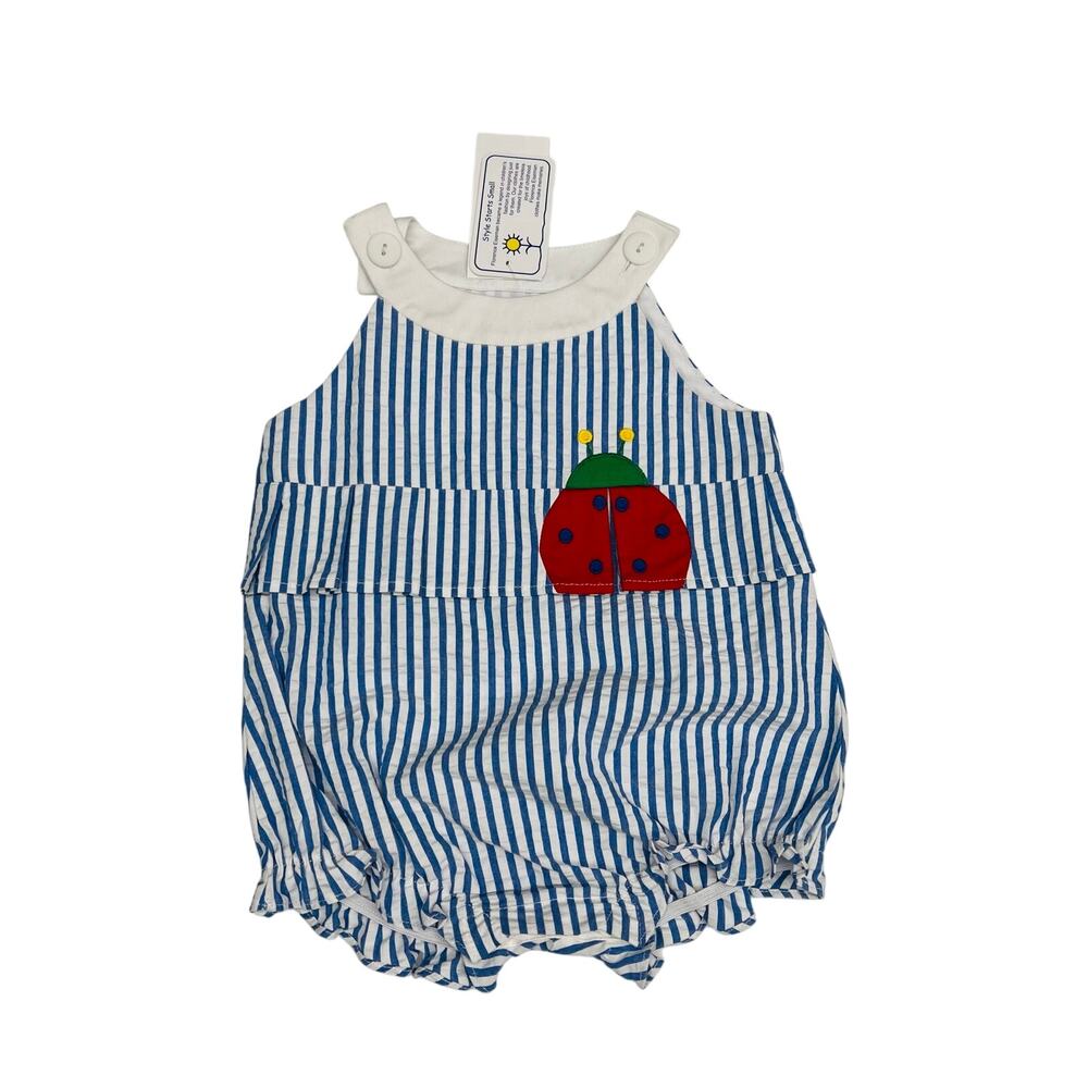 NWT Florence Eiseman 24M Seersucker Romper with Ladybug
